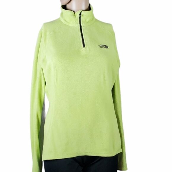 The North Face Green Fleece 3/4 zip Up - Picture 1 of 4